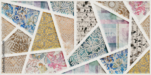 Fototapeta Naklejka Na Ścianę i Meble -  Multicolor 3d digital wall tiles design for interior abstract home decor used ceramic digital wall tile background texture.