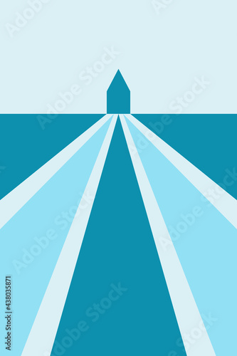 abstract colored landscape. boho, minimalism