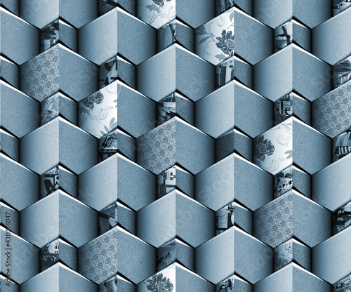 Fototapeta Naklejka Na Ścianę i Meble -  Digital Wall Tile Decor For interior Home or Ceramic wall 3d tile Design and wallpaper.floral background.