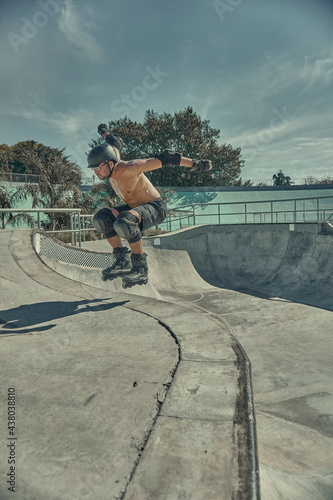 Plakat roller skater jump