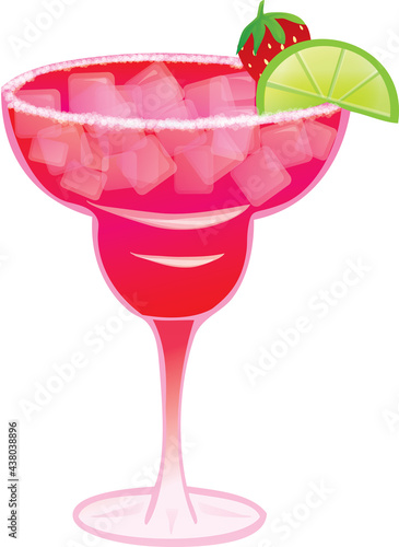 Strawberry Margarita on Ice