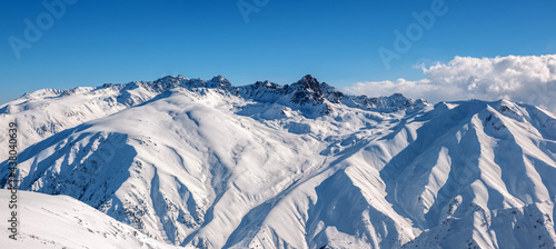 Winter season, Gulmarg is a town, a hill station, a popular tourist & skiing destination, Kashmir, India