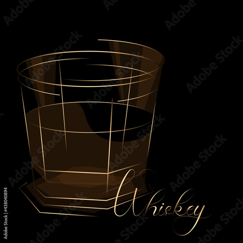 whiskey logo for the menu or wine list of a restaurant or bar