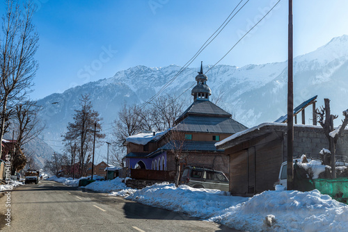 View and landscape and cityscape of the roadways during the winter season in the village of Kashmir © artqu