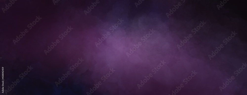 Purple background with old vintage texture, dark blue border with shiny metal center in violet pink, blurred elegant deep royal purple color