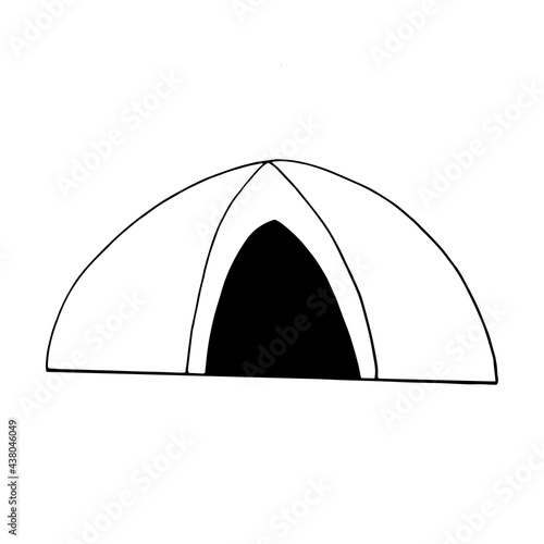 tent icon. hand drawn doodle. vector  scandinavian  nordic  minimalism  monochrome. camp.