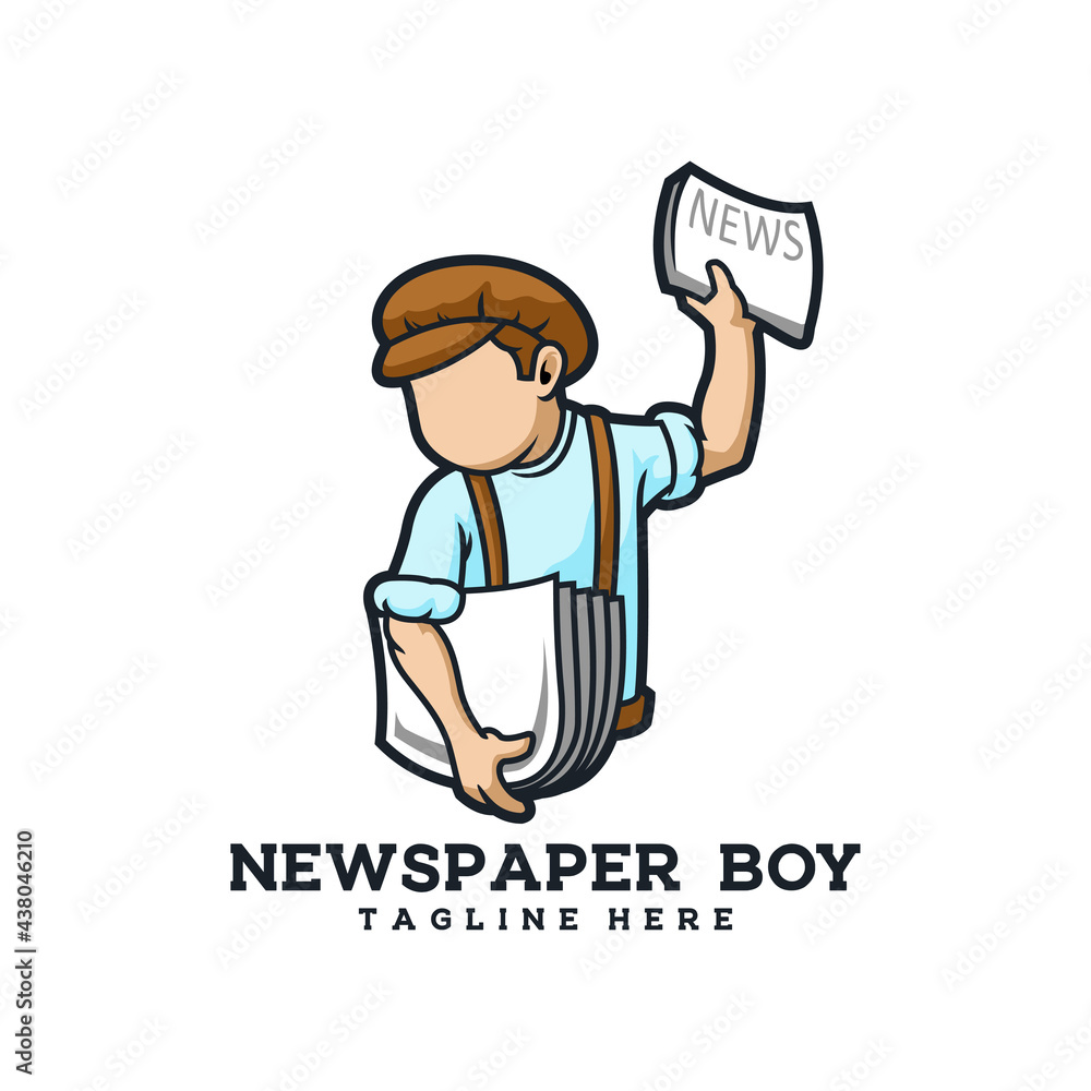 newspaper boy retro young news media