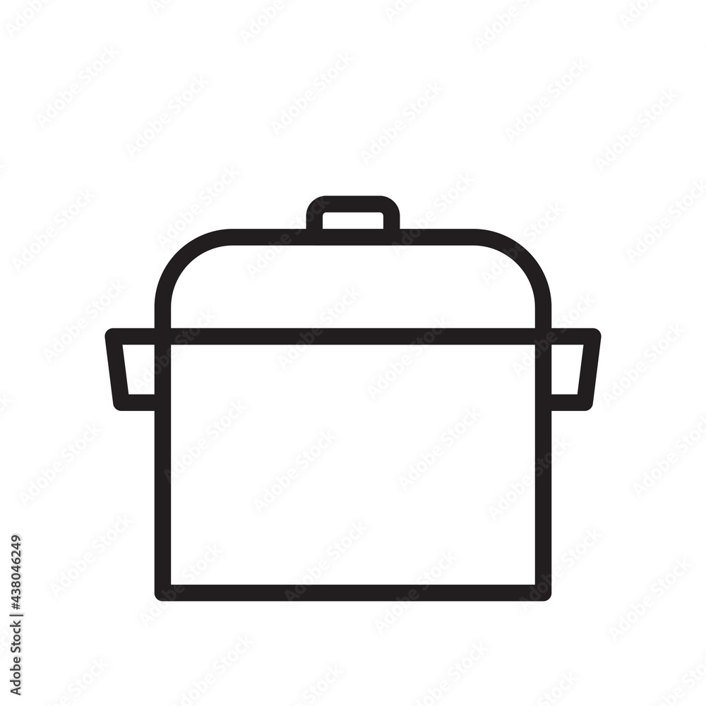 Cooking pan icon Design Template. Illustration vector graphic. simple black outline style icon isolated on white background. Perfect for your web site design, logo, symbols of restaurants, cafe Cooking pan icon Design Template. Illustration vector graphic. simple black outline style icon isolated on white background. Perfect for your web site design, logo, symbols of restaurants, cafe