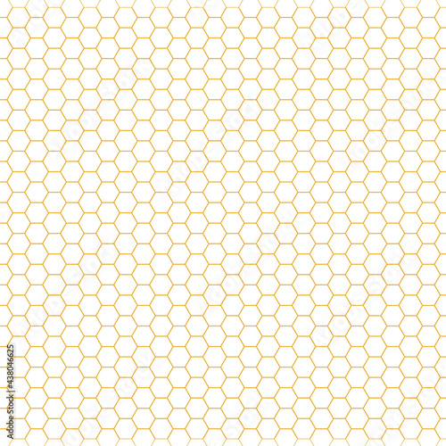 Yellow Honey hexagon bee hive honeycomb seamless pattern with white background vector