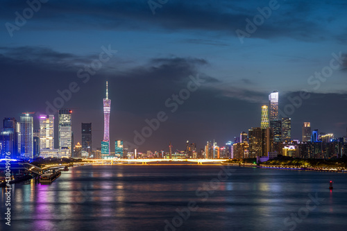 Fototapeta Naklejka Na Ścianę i Meble -  Guangzhou city buildings skyline night view