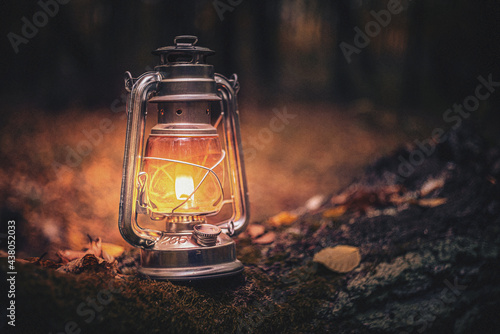 Still life with kerosene lamp photo