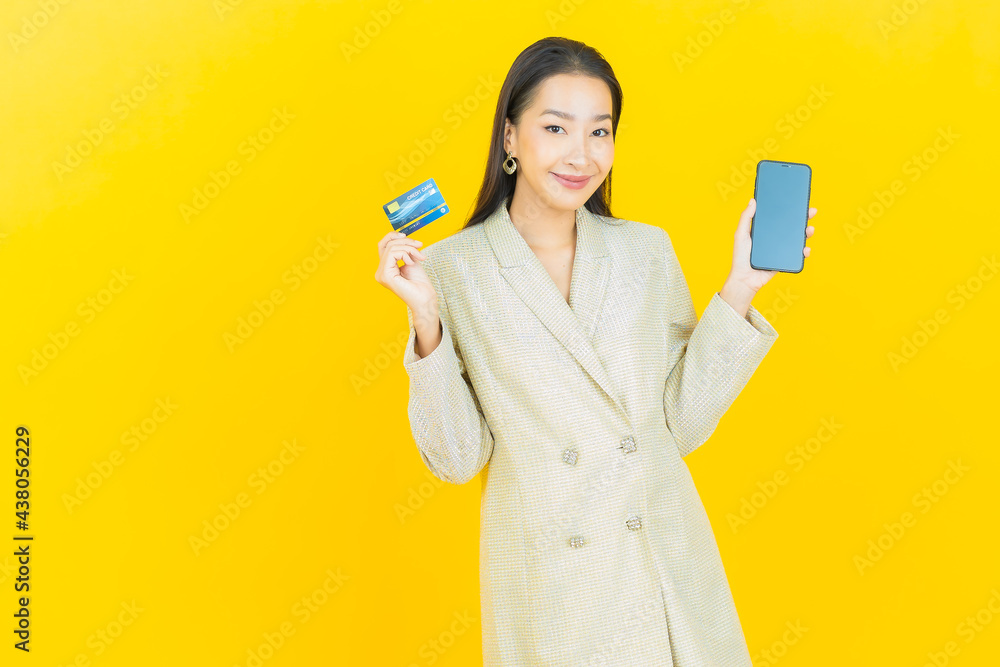 Portrait beautiful young asian woman smile with credit card Portrait beautiful young asian woman smile with credit card