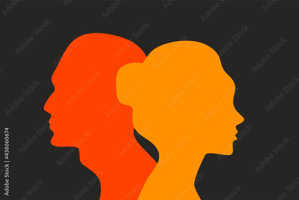 Сoncept of divorce,  quarrel between man and woman