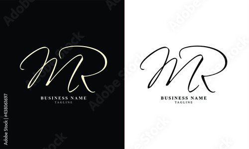 MR, RM, Abstract initial monogram letter alphabet logo design