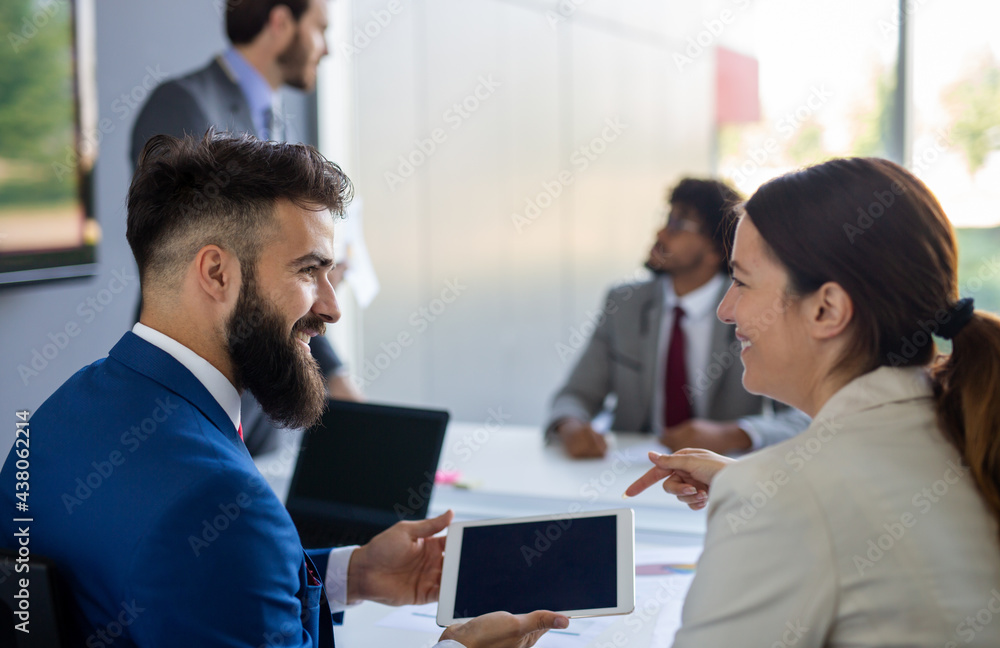 Corporate business team and manager in a meeting