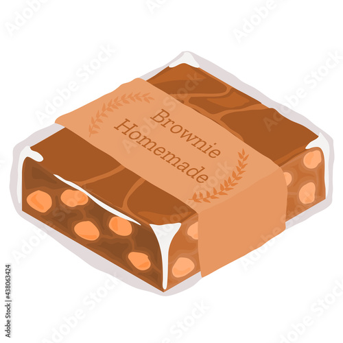 Bakery : Brownie package. illustration