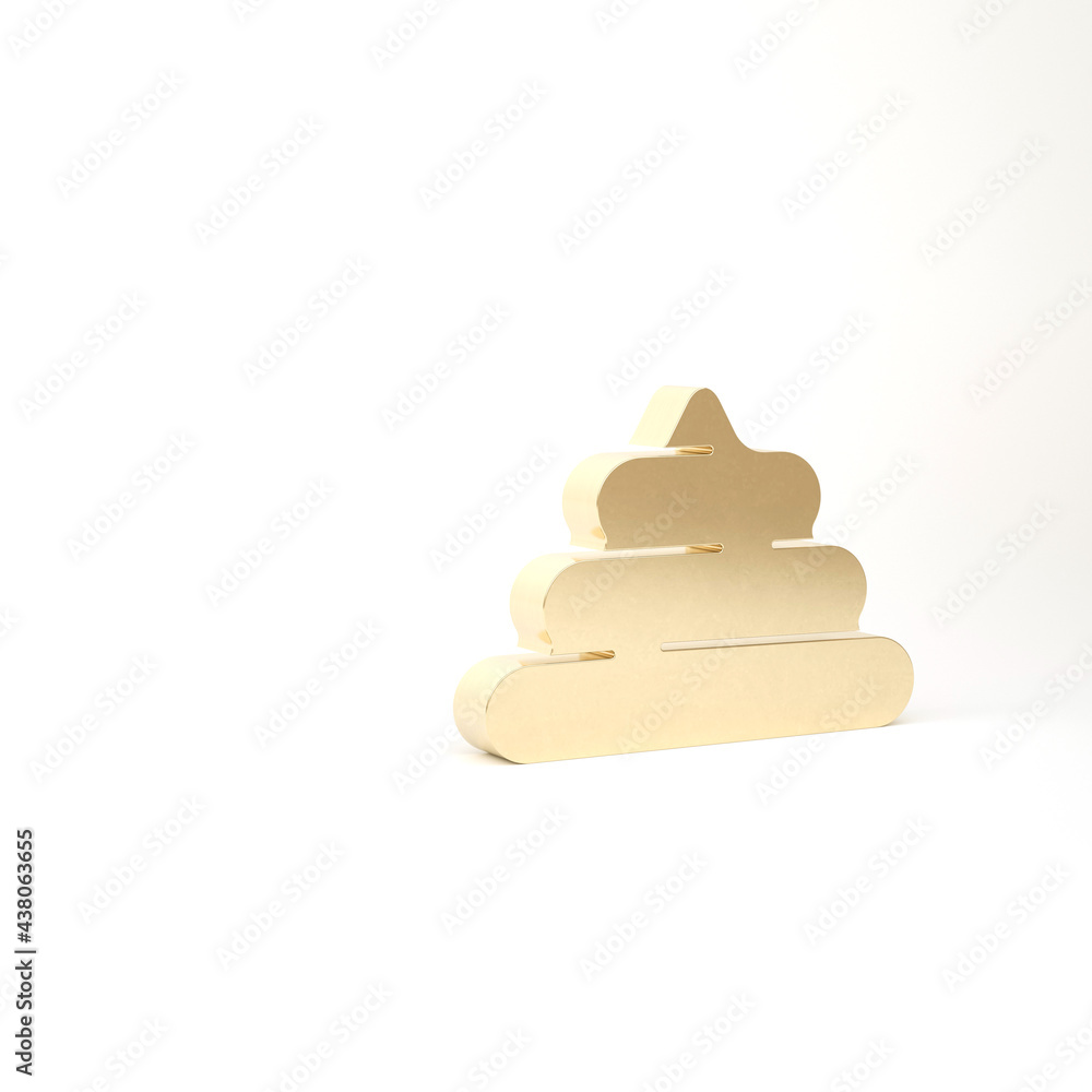 Gold Shit icon isolated on white background. 3d illustration 3D render Gold Shit icon isolated on white background. 3d illustration 3D render