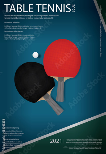 Pingpong Table Tennis Poster Template Vector Illustration