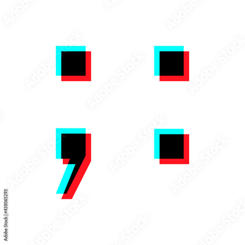 Semicolon icon. Social media concept. Isolated on white background.