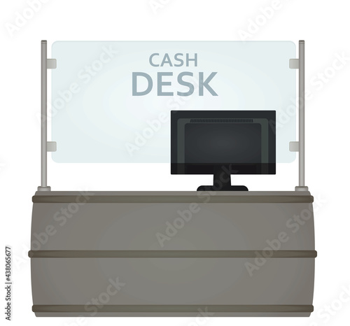 Bank cash desk. vector illustration