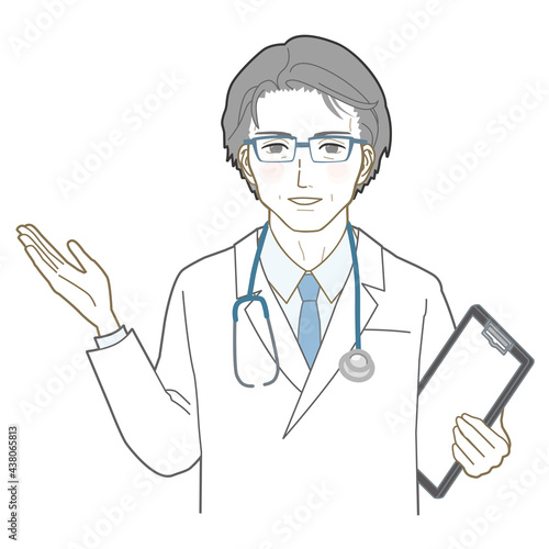 Male doctor front calm color