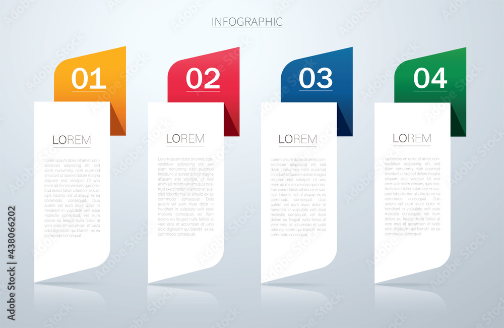 info graphic Vector template with 4 options. Can be used for web, diagram, graph, presentation, chart, report, step by step infographics. 