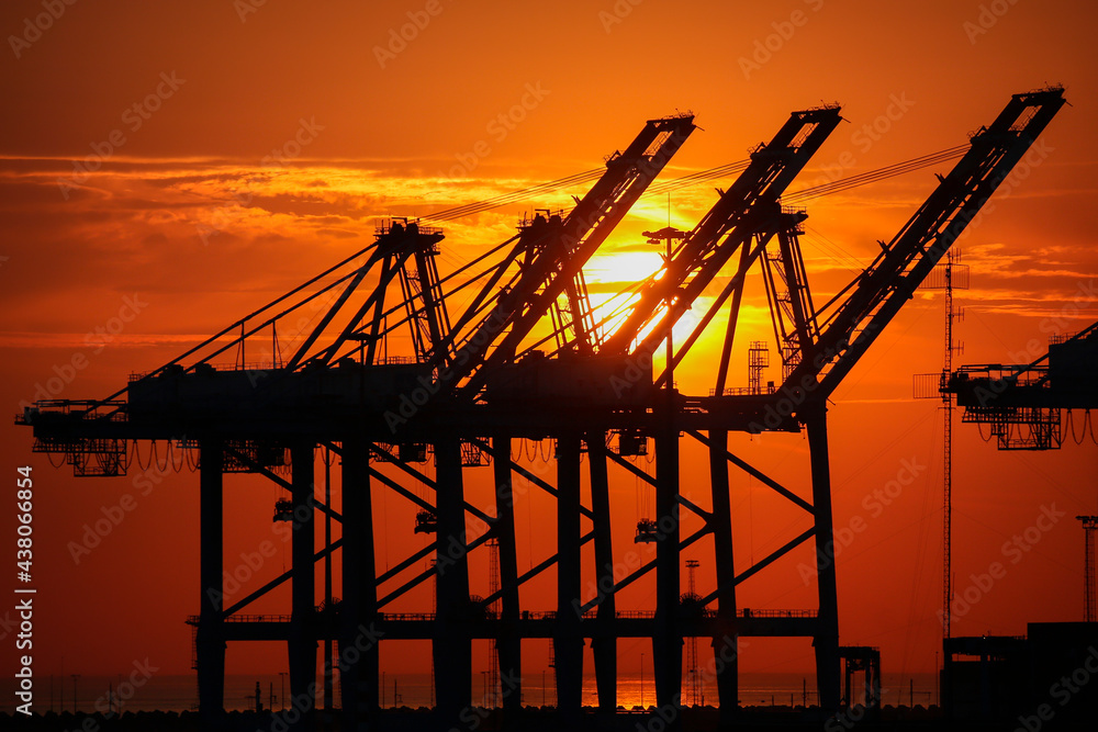 Sunset - Port of Zeebrugge - Belgium Sunset - Port of Zeebrugge - Belgium