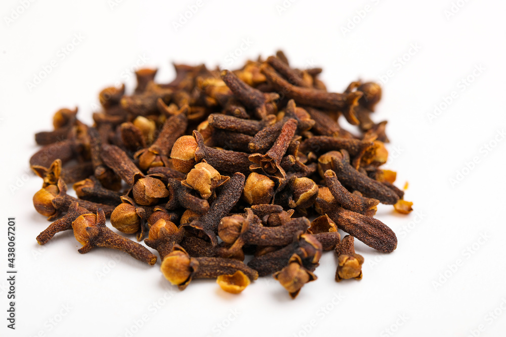 Spice cloves on white background. Spice cloves on white background.