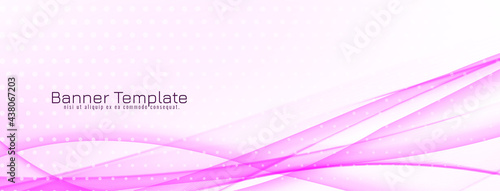Modern pink wave design banner template