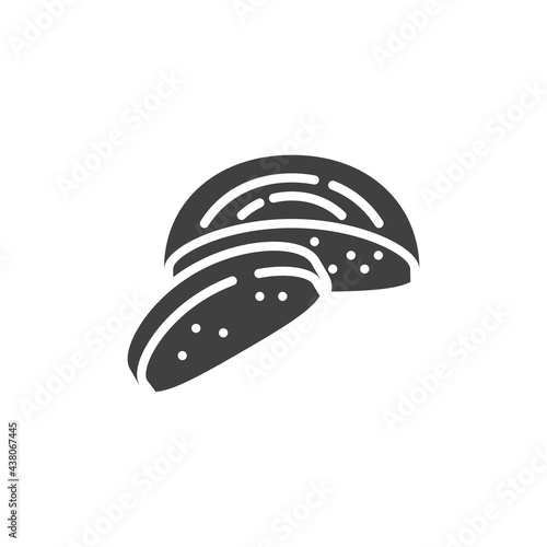 Black bread vector icon