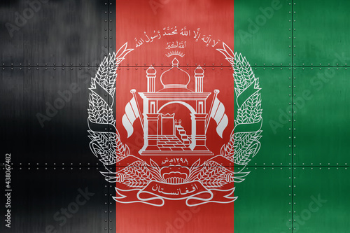 3D Flag of Afghanistan on metal