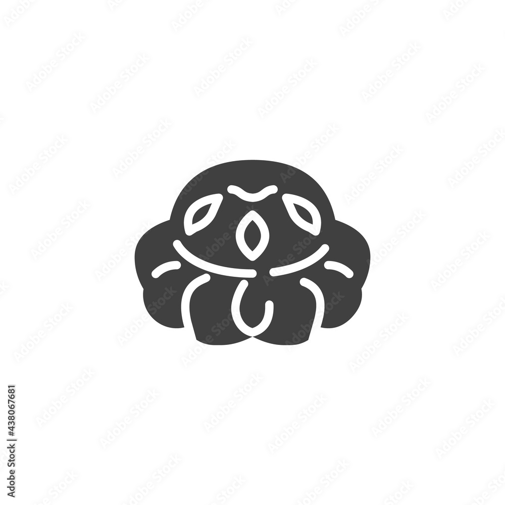 Fototapeta premium Cottage loaf bread vector icon