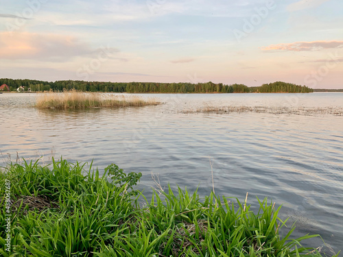 Russia  Chelyabinsk region.Beautiful lake Uvildy in the evening