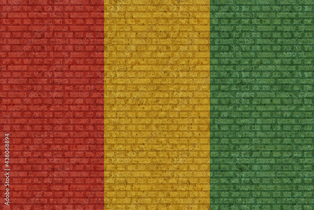 Fototapeta premium 3D Flag of Guinea on brick wall