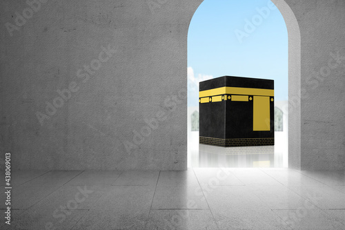 Door with holy Kaaba view photo