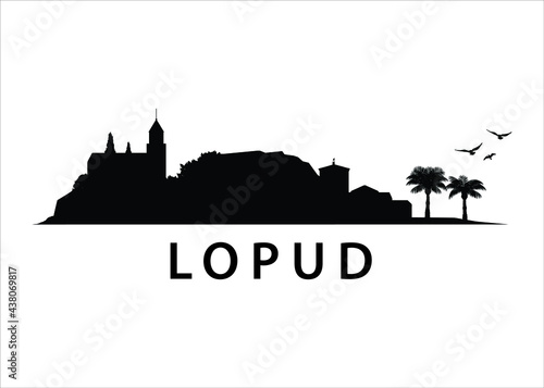 Lopud, Croatian Island Landscape | Skyline Graphic Silhouette Panorama