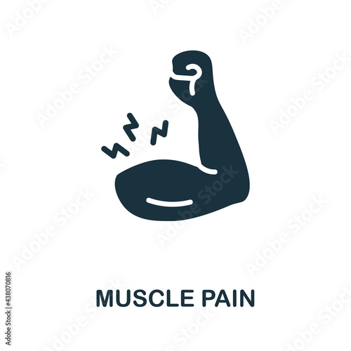 Muscle Pain icon. Monochrome simple element from coronavirus symptoms collection. Creative Muscle Pain icon for web design, templates, infographics and more
