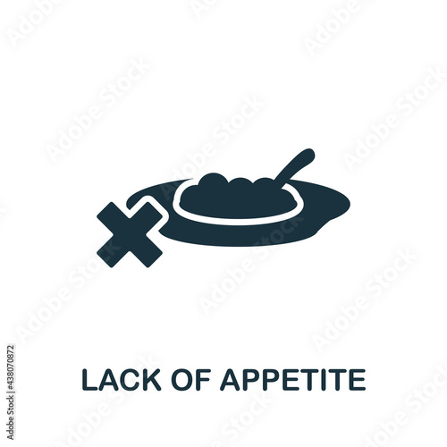 Lack Of Appetite icon. Monochrome simple element from coronavirus symptoms collection. Creative Lack Of Appetite icon for web design, templates, infographics and more