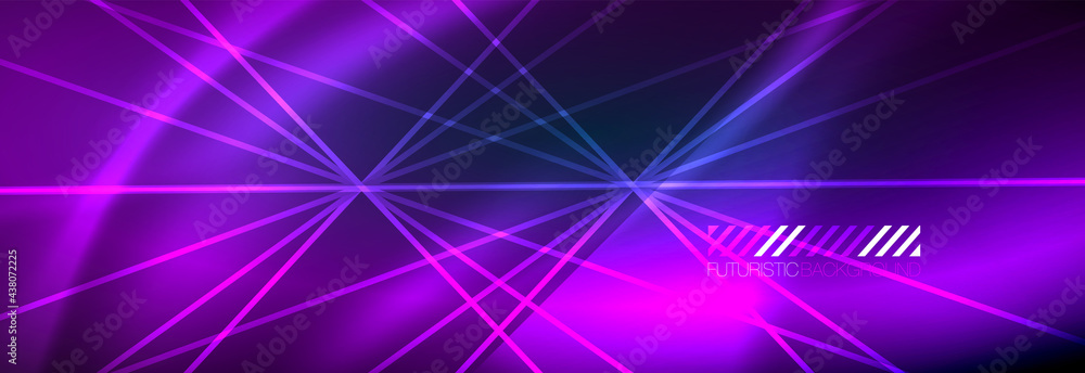 Neon dynamic beams vector abstract wallpaper background. Wallpaper background, design templates for business or technology presentations, internet posters or web brochure covers