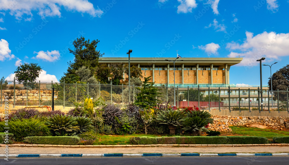 The Knesset - Israeli Parliament official building in Givat Ram quarter in Western Jerusalem, Israel