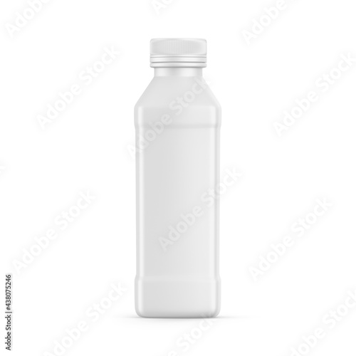 Plastic bottle mockup with lid on isolated white background, packaging bottle for liquid, ready for design presentation, 3d illustration
