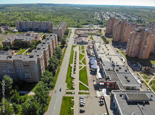 Aerial view of Kalinin Street (Glazov, Republic of Udmurtia, Russia) photo