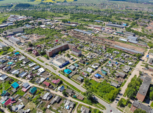 Aerial view of the city of Glazov  Republic of Udmurtia  Russia 