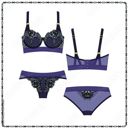 women's lingerie  editable fashion flat sketch for creating new designs mockup