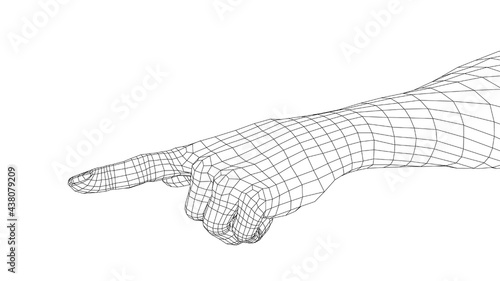 Human hand point with finger. Vector