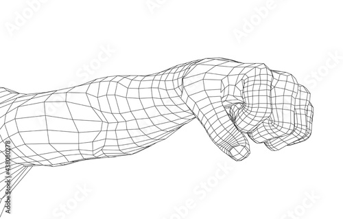 Male clenched his fist. Vector
