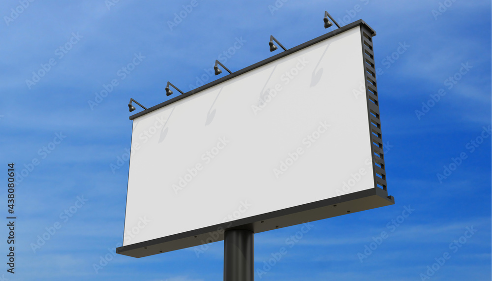 simple 3d render billboard board with sky background mockup template illustration simple 3d render billboard board with sky background mockup template illustration