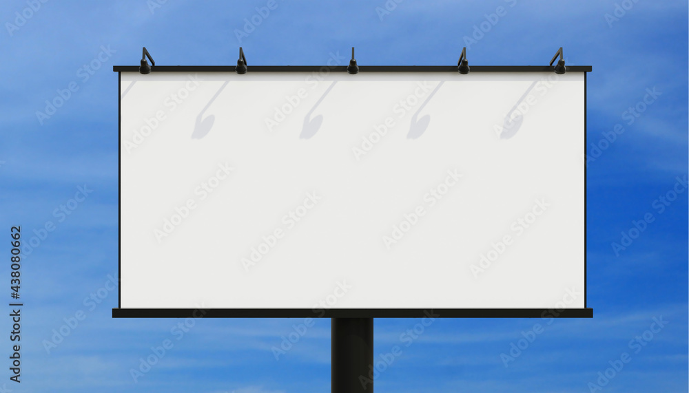 simple 3d render billboard board with sky background mockup template illustration simple 3d render billboard board with sky background mockup template illustration