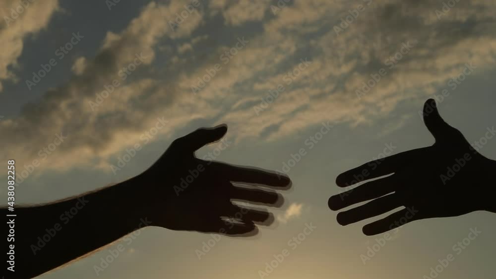 Helping hand concept. Hands man. Video. Background. Sunset. Concept. Helping hand concept. Hands man. Video. Background. Sunset. Concept.