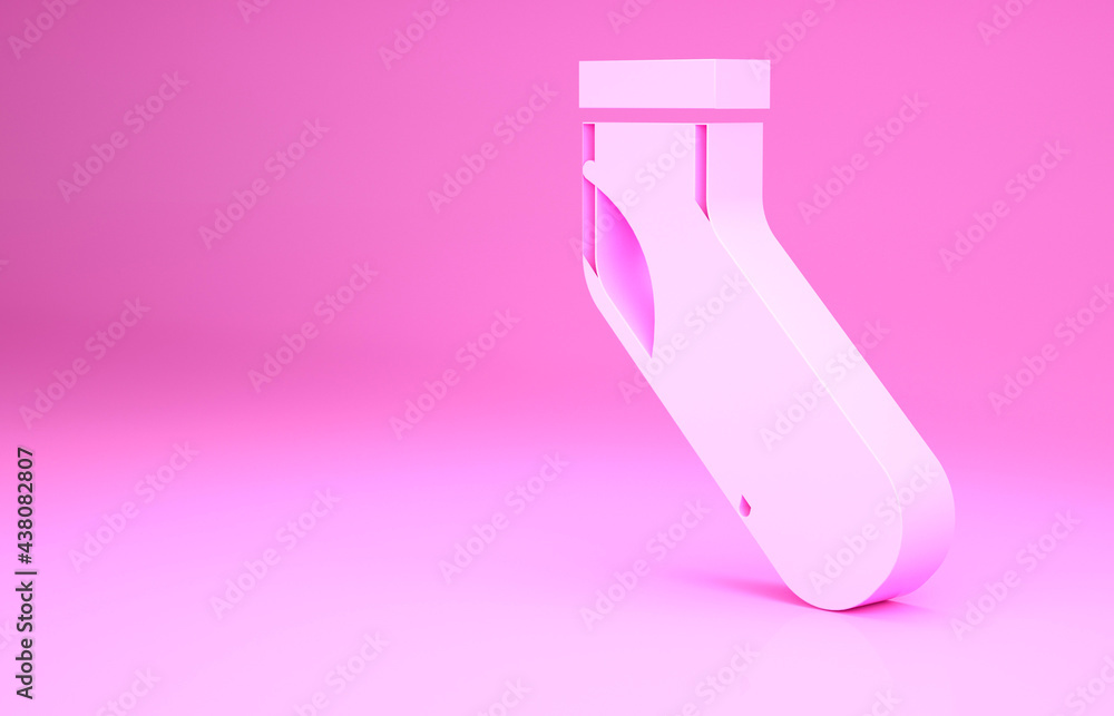 Pink Baseball sock icon isolated on pink background. Minimalism concept. 3d illustration 3D render Pink Baseball sock icon isolated on pink background. Minimalism concept. 3d illustration 3D render